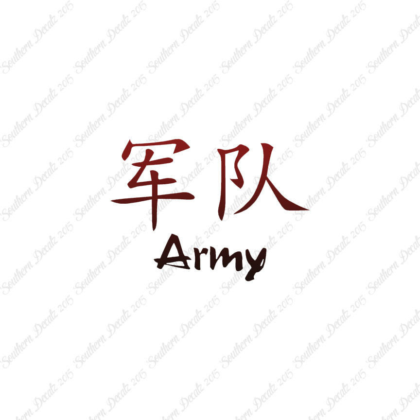 Chinese Symbols "Army"