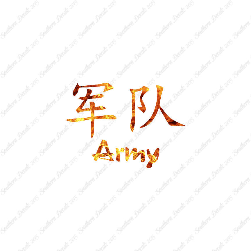 Chinese Symbols "Army"