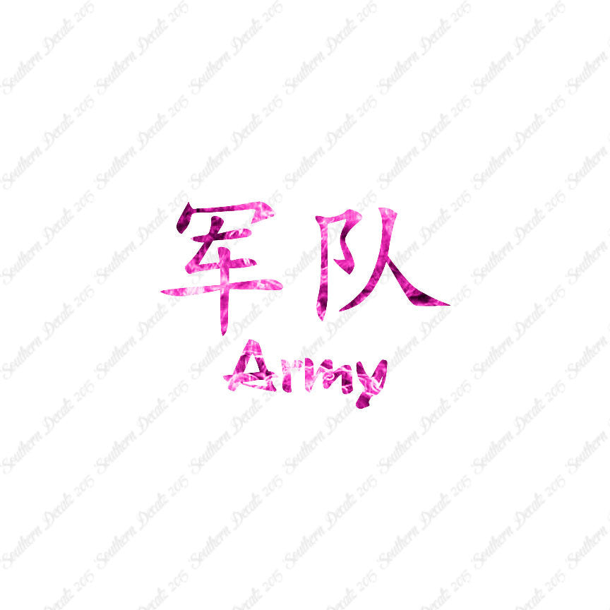 Chinese Symbols "Army"