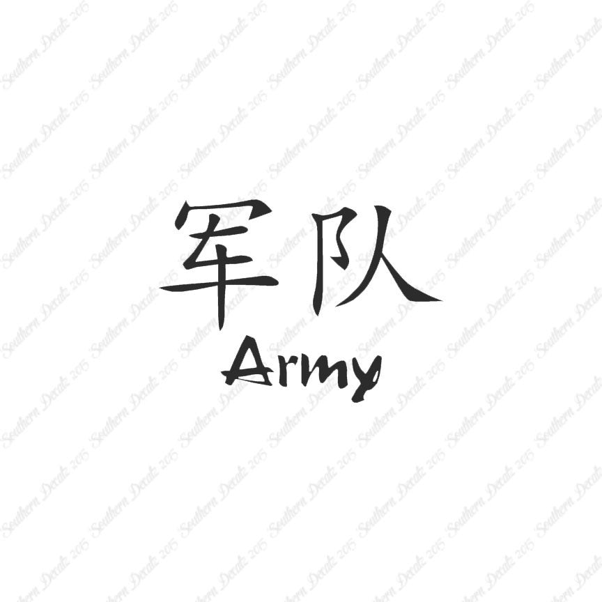 Chinese Symbols "Army"