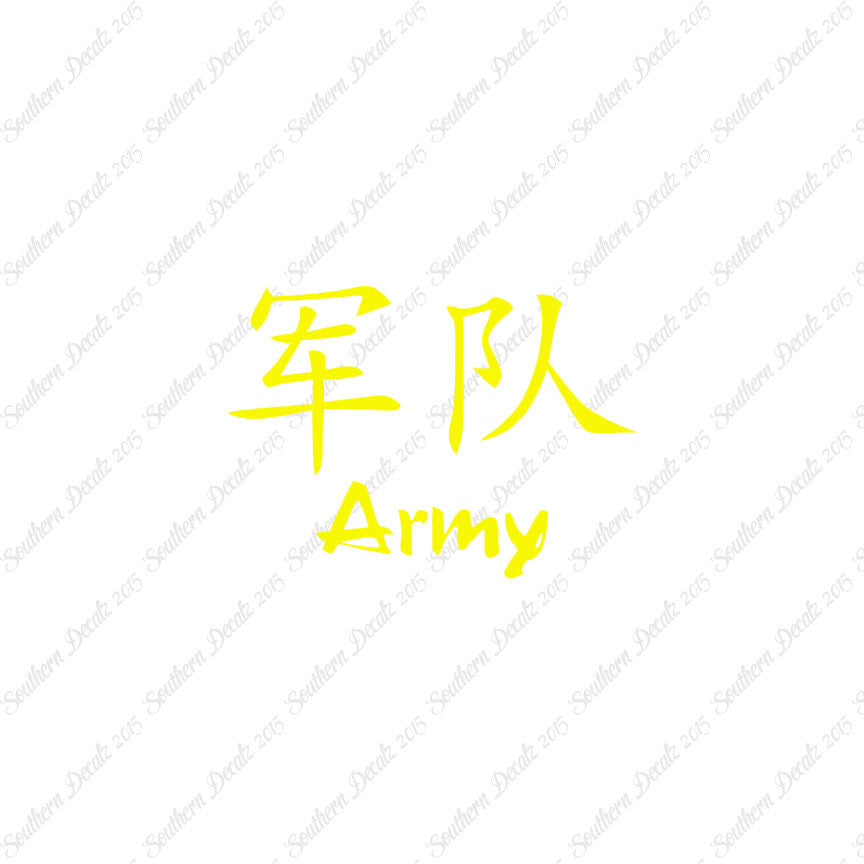 Chinese Symbols "Army"