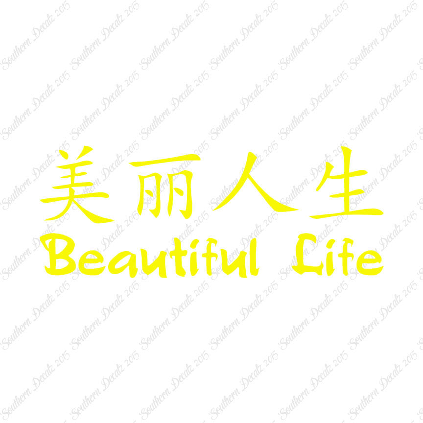 Chinese Symbols "Beautiful Life"