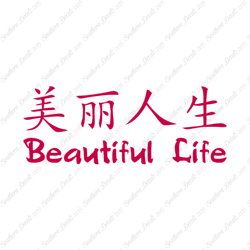 Chinese Symbols "Beautiful Life"