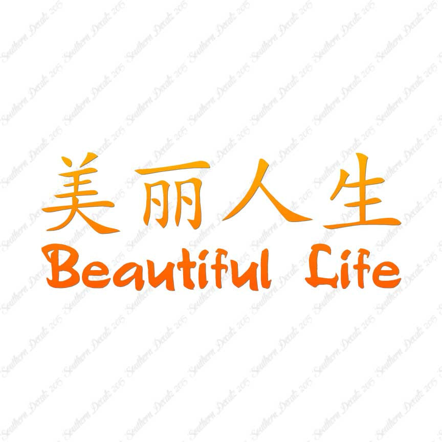 Chinese Symbols "Beautiful Life"