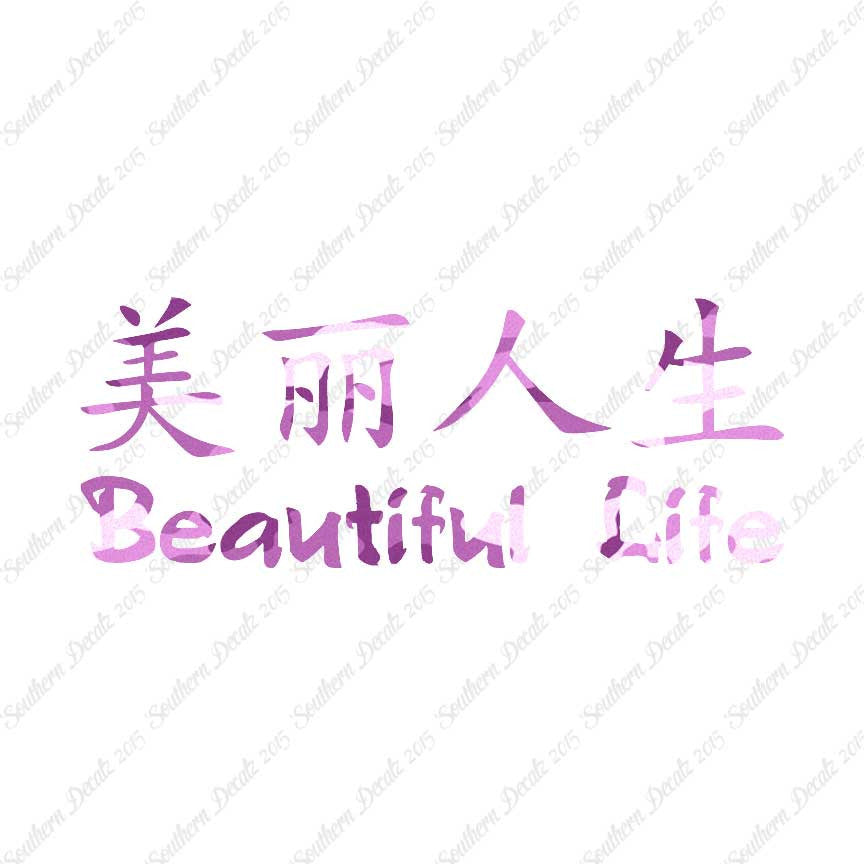 Chinese Symbols "Beautiful Life"