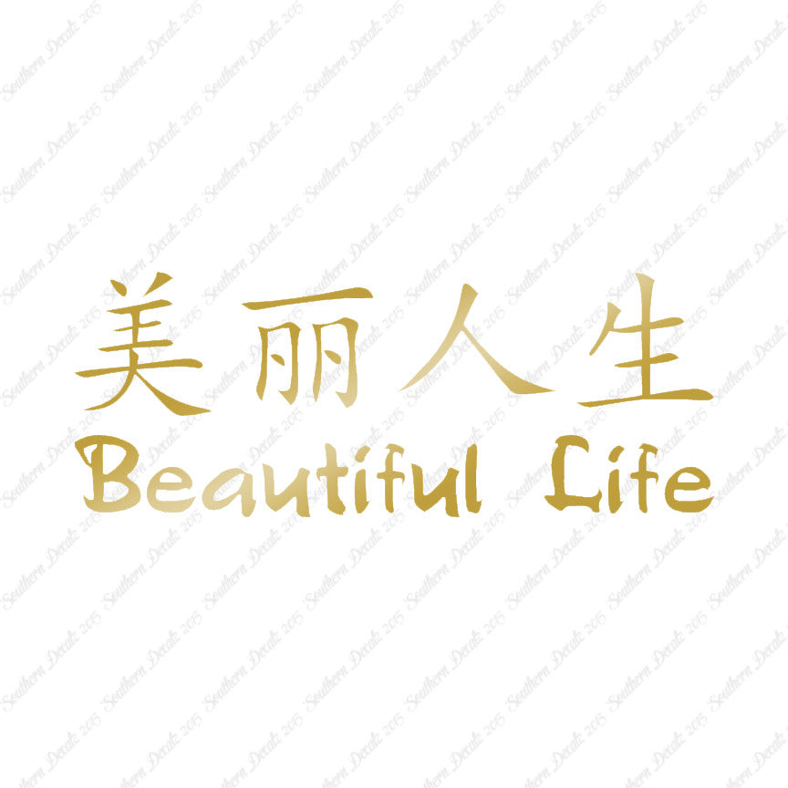 Chinese Symbols "Beautiful Life"