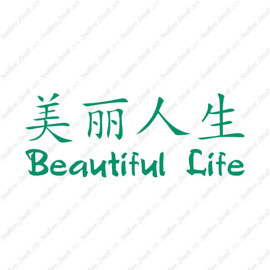 Chinese Symbols "Beautiful Life"