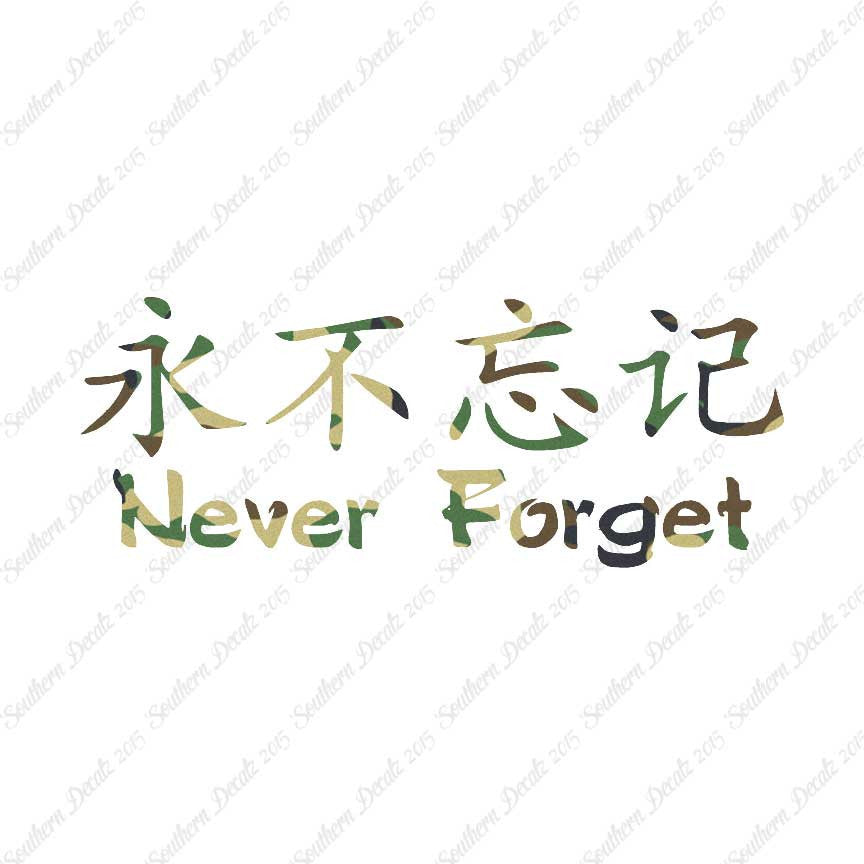 Chinese Symbols "Never Forget"