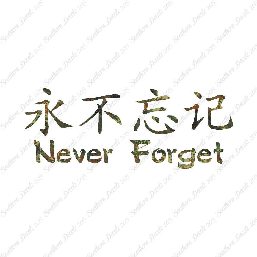 Chinese Symbols "Never Forget"