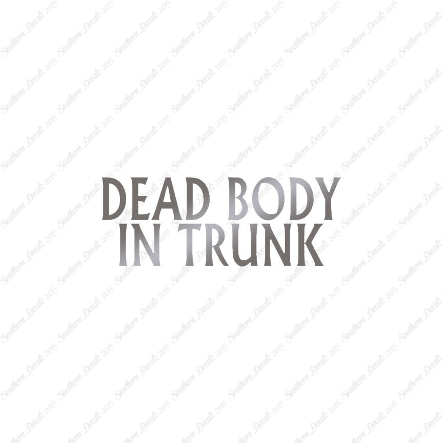 Dead body In Trunk