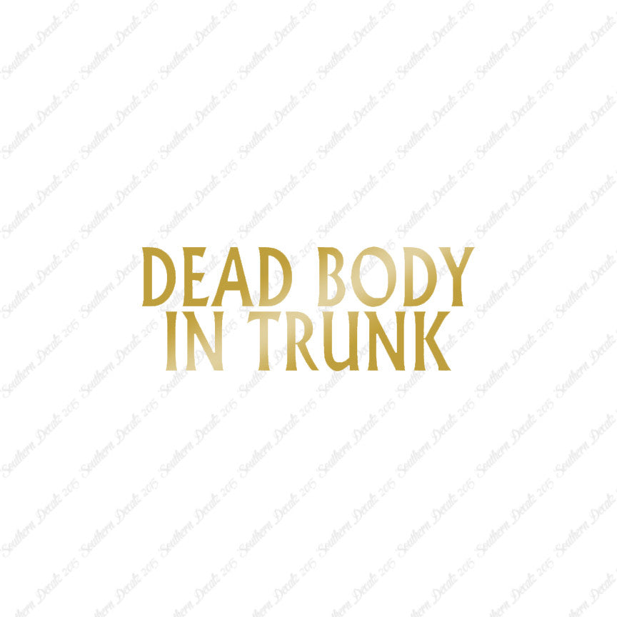 Dead body In Trunk