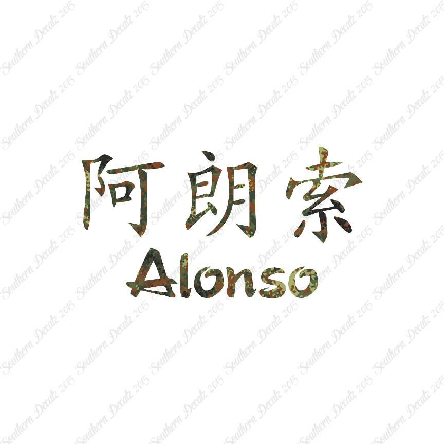 Chinese Name Symbols "Alonso"
