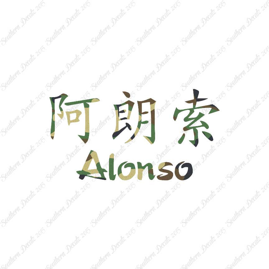 Chinese Name Symbols "Alonso"