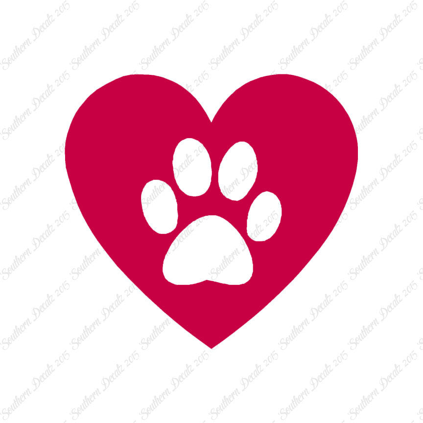 Dog Paw Print Heart