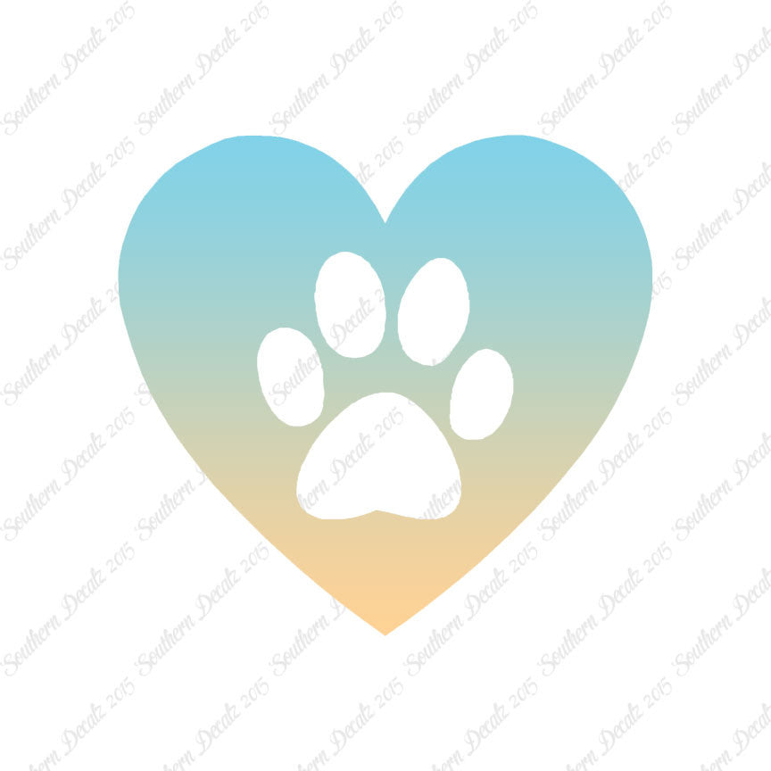 Dog Paw Print Heart