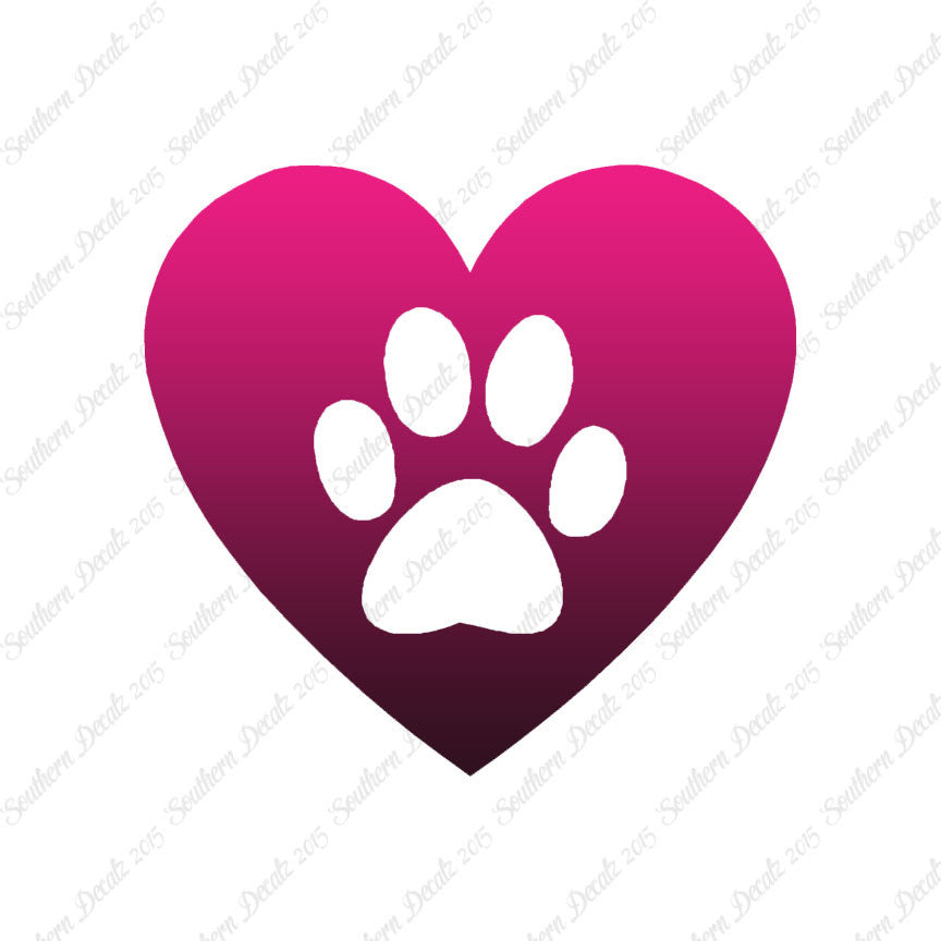 Dog Paw Print Heart
