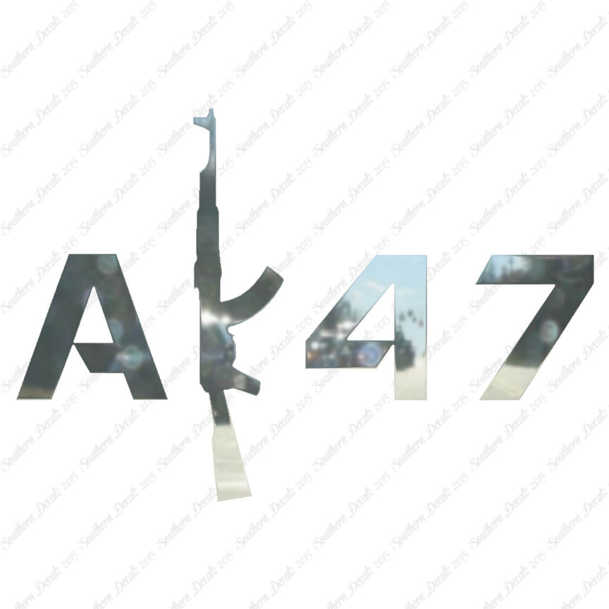 AK 47 Gun Text