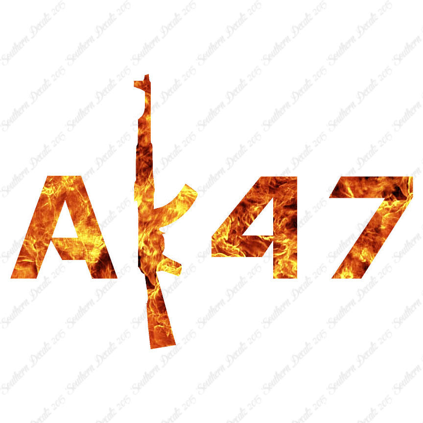 AK 47 Gun Text