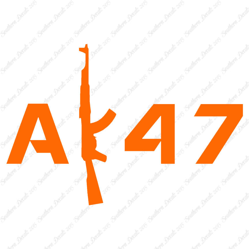 AK 47 Gun Text