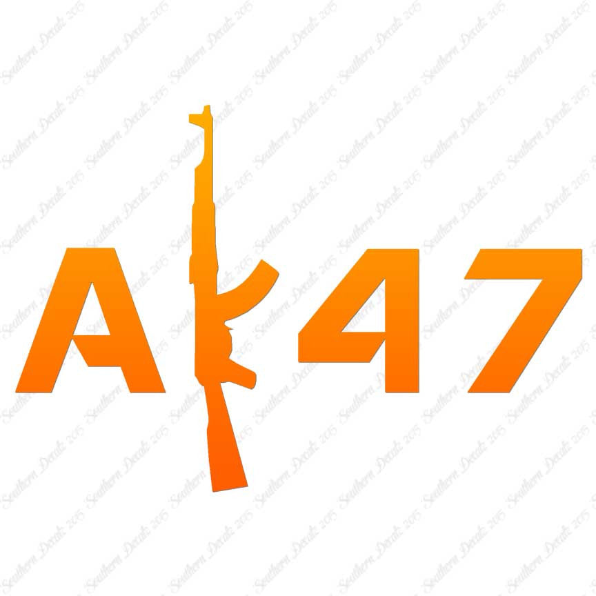 AK 47 Gun Text