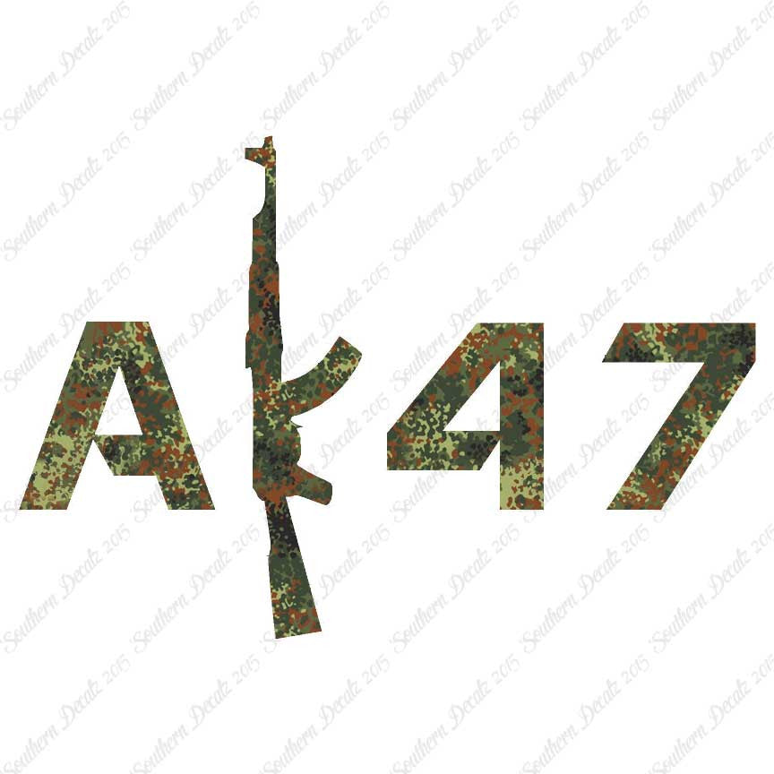 AK 47 Gun Text