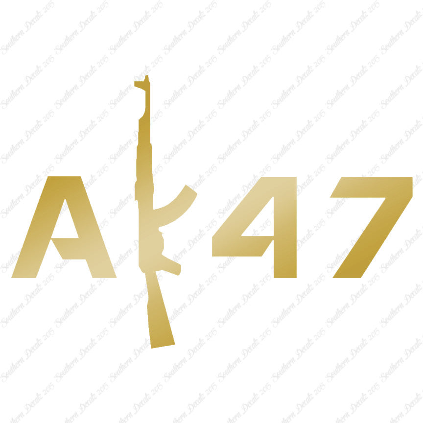 AK 47 Gun Text