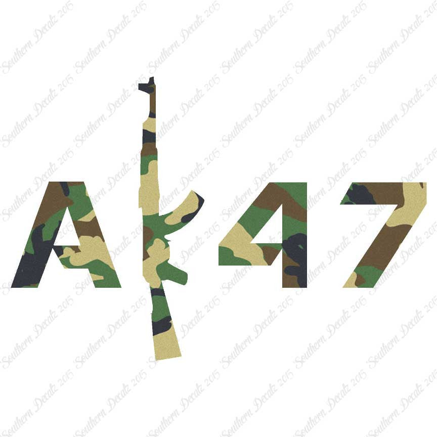 AK 47 Gun Text