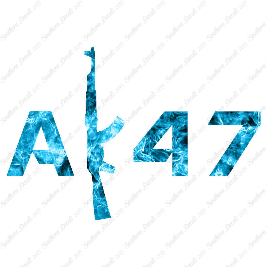 AK 47 Gun Text