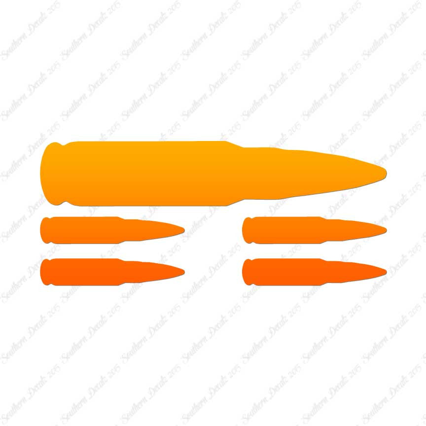 Set Of 5 AK47 Bullet Rifle Ammo