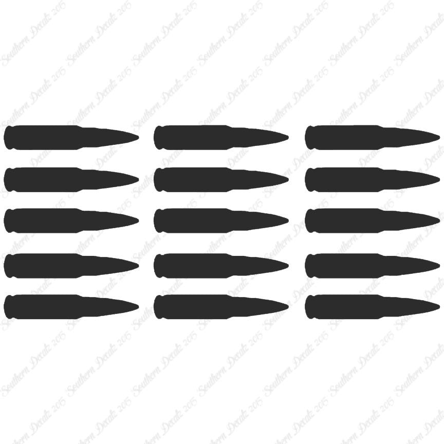 Set Of 15 AK47 Bullets Ammo