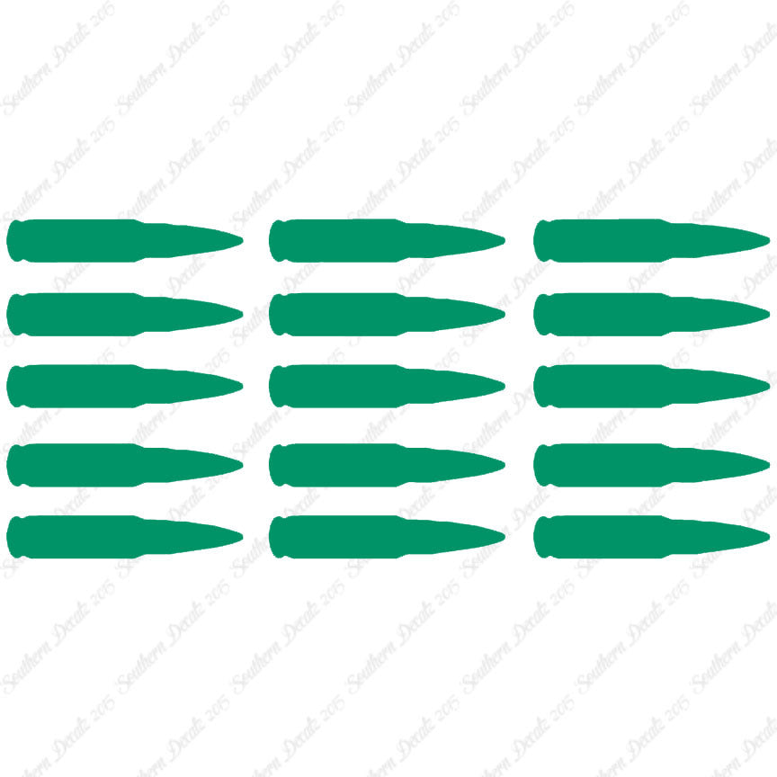 Set Of 15 AK47 Bullets Ammo