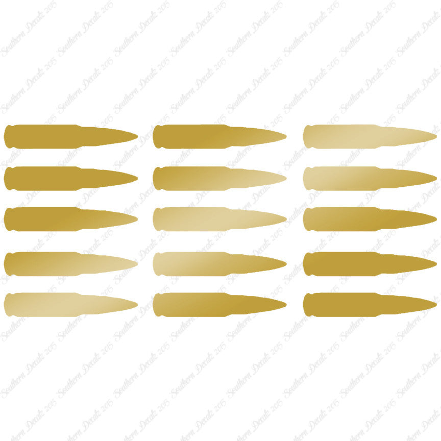 Set Of 15 AK47 Bullets Ammo