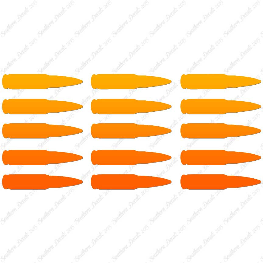 Set Of 15 AK47 Bullets Ammo