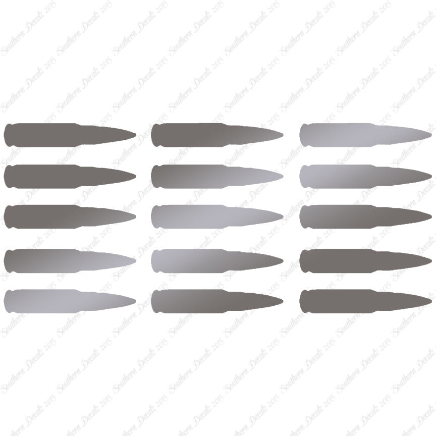 Set Of 15 AK47 Bullets Ammo