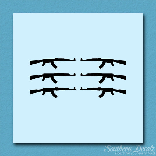 Set Of 6 AK47 Rifle Guns