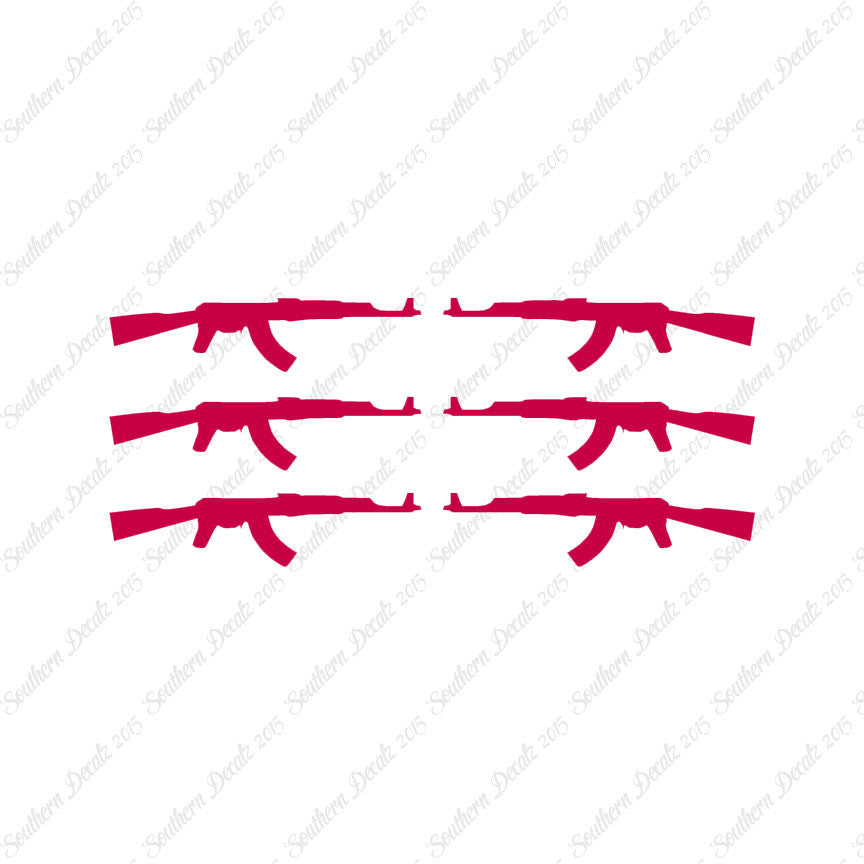 Set Of 6 AK47 Rifle Guns