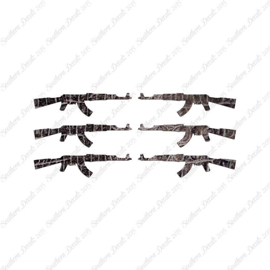 Set Of 6 AK47 Rifle Guns