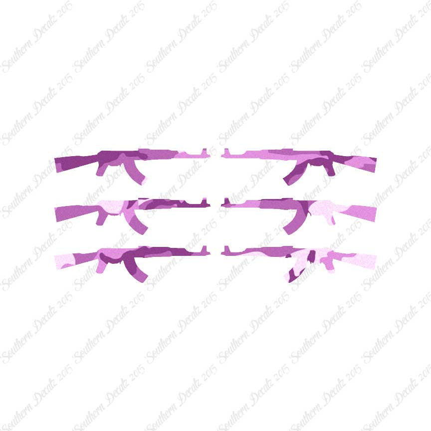 Set Of 6 AK47 Rifle Guns