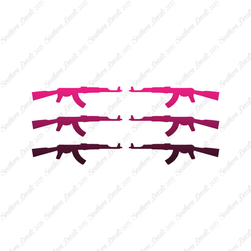 Set Of 6 AK47 Rifle Guns