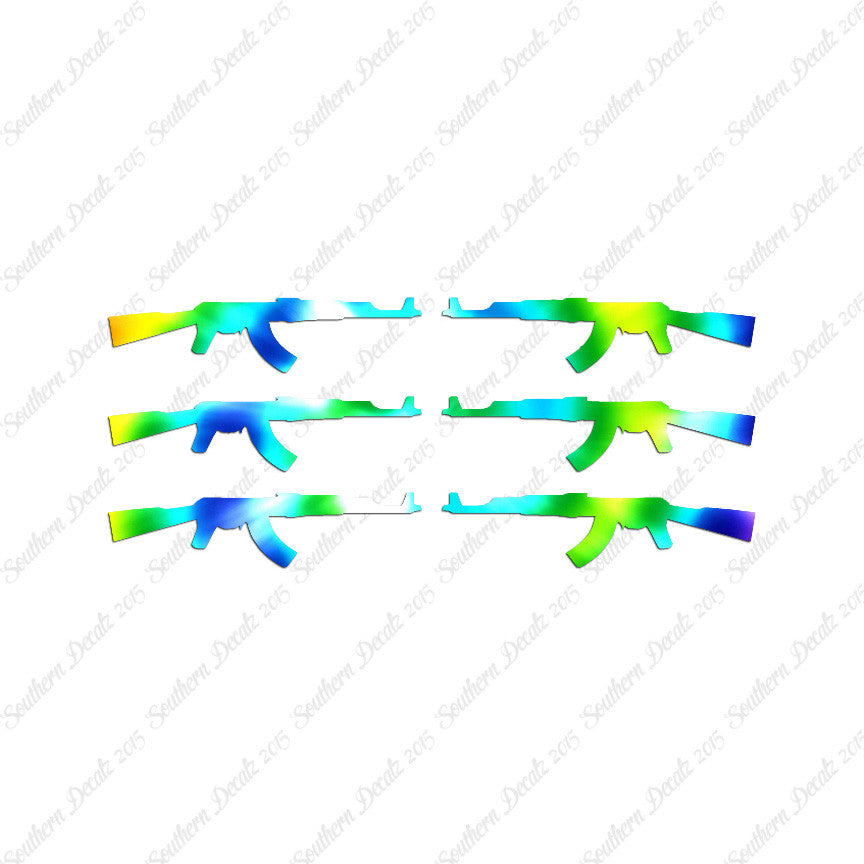 Set Of 6 AK47 Rifle Guns