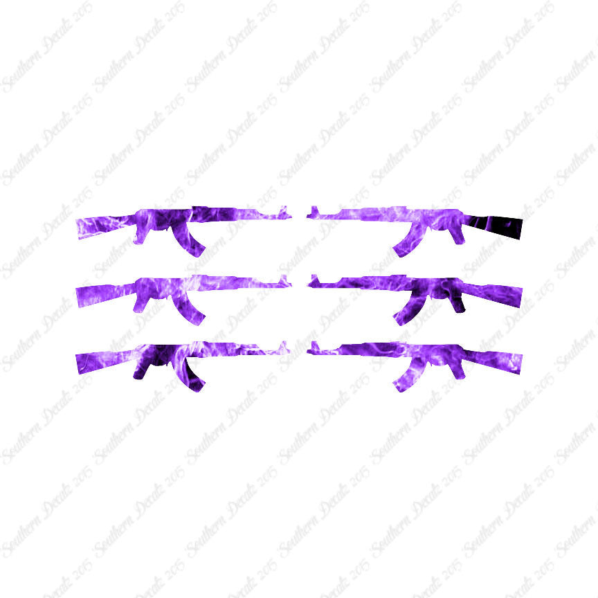 Set Of 6 AK47 Rifle Guns