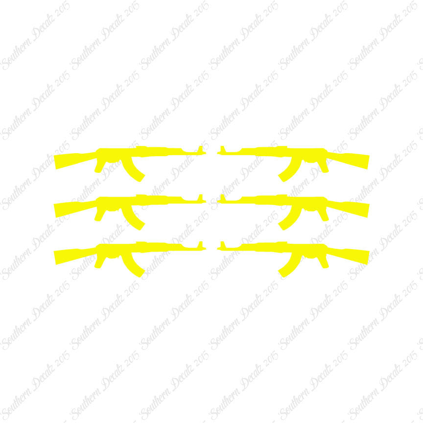 Set Of 6 AK47 Rifle Guns
