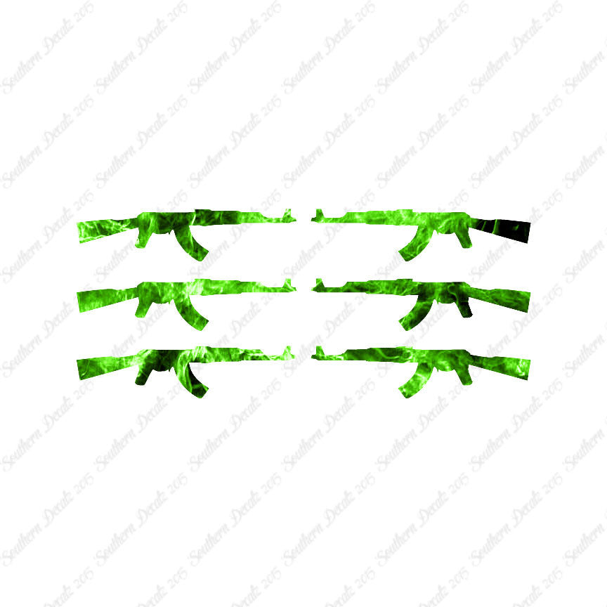 Set Of 6 AK47 Rifle Guns