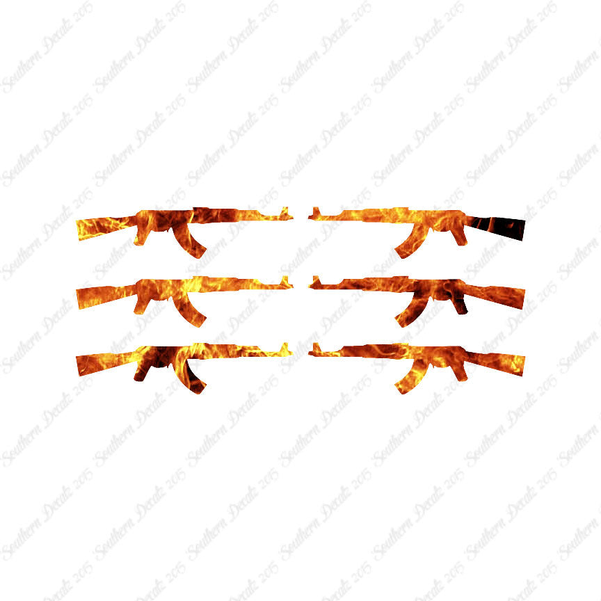 Set Of 6 AK47 Rifle Guns