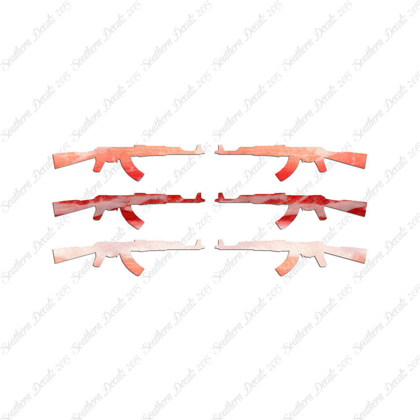 Set Of 6 AK47 Rifle Guns