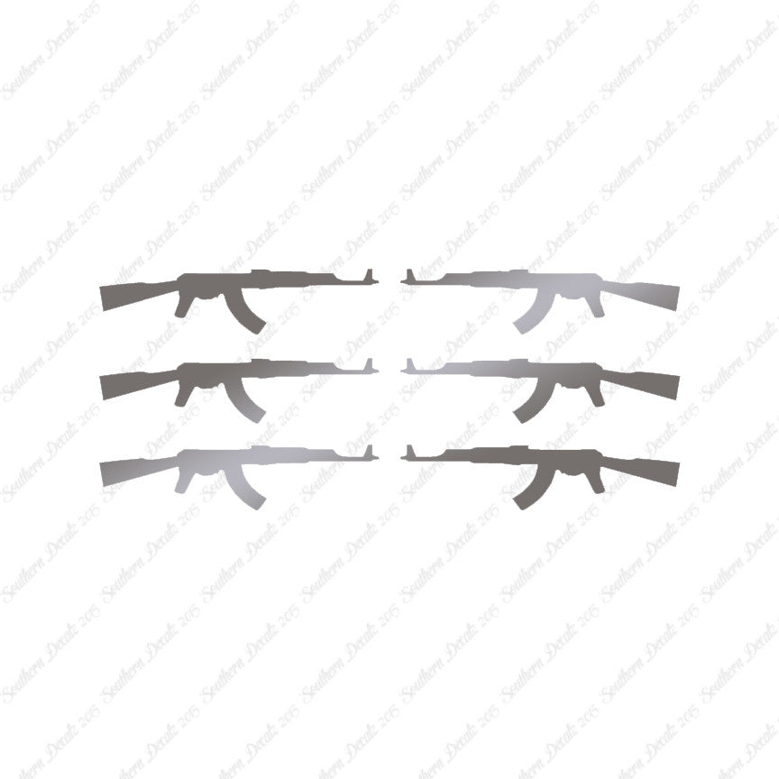 Set Of 6 AK47 Rifle Guns