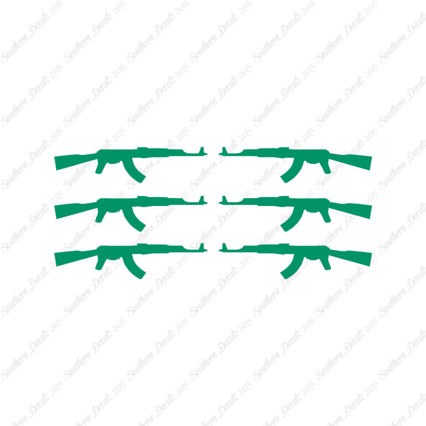 Set Of 6 AK47 Rifle Guns