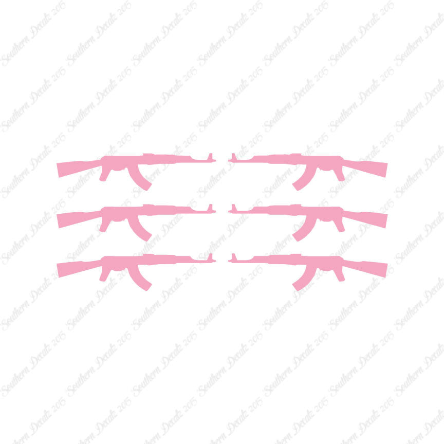 Set Of 6 AK47 Rifle Guns