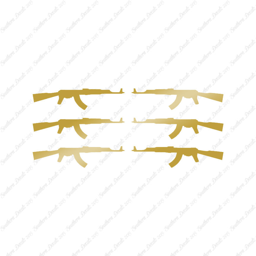 Set Of 6 AK47 Rifle Guns