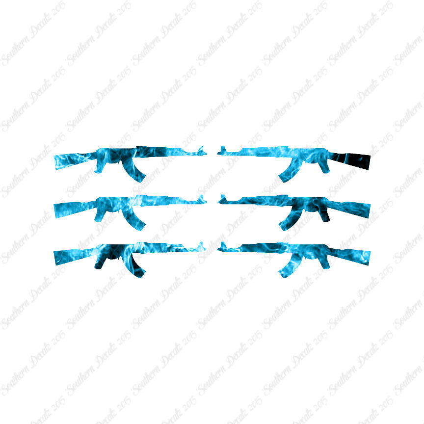 Set Of 6 AK47 Rifle Guns